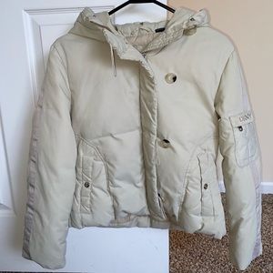 DKNY CREAM PUFFER JACKET